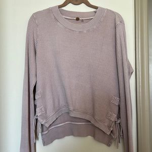 Free People Cut Out Thermal Sweater